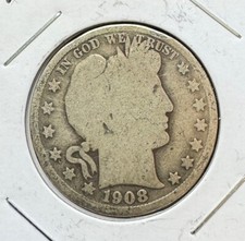 1908 Denver Mint Silver Barber