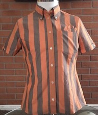 Camicia Brutus Trim Fit arancione e marrone skinhead scamosciata mod 