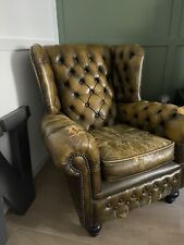 Poltrona Chesterfield Vintage Originale in Pelle