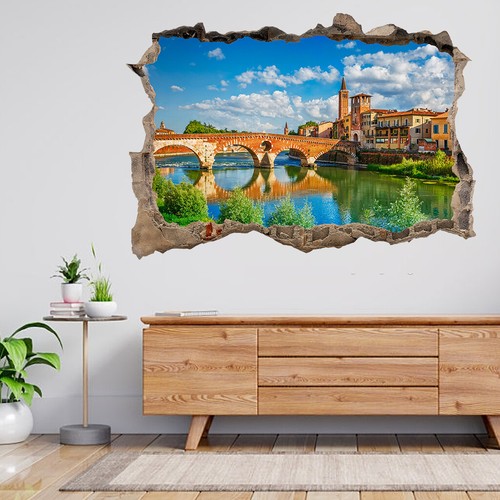 Adesivo murale ponte pietra - adesivo,