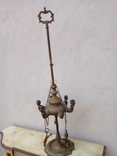 ANTICA LAMPADA AD OLIO IN OTTONE - ALTEZZA 105 CM. PESO 10 KG. - COMPLETA - 1940