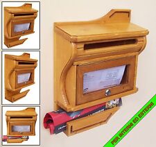 CASSETTA POSTALE POSTA BUCA PORTA LETTERE MAILBOX IN LEGNO ARTIGIANALE ROVERE