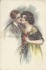 Illustratori A.Busi serie n.528-5- cartolina innamorati anno 1924 viaggiata