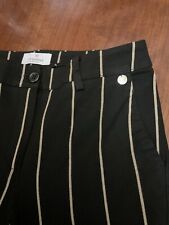 Pantaloni Donna Gessati Neri E Beige Motivi Tg XXS Con Spacchetto In Fondo