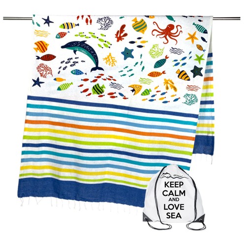Telo mare fouta pesci colorati - fouta,