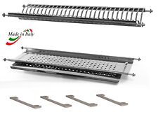 Scolapiatti in Acciaio Inox lunghezza variabile con supporti laterali x pensili