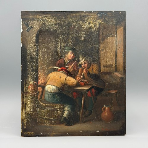 Antico quadro olio - su, latta