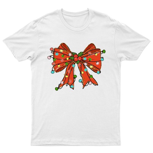Shirt natalizia fiocco luci - t-shirt,