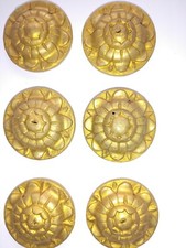  6 ROSONI FREGI ORIGINALI INTAGLIATI su LEGNO DORATI SECOLO XVIII - rif A1-r68g