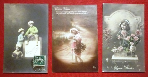 Lot postcards happy new - happy,