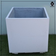 Fioriera vaso quadrato grande in cemento bianco cm 80 70 giardino arredo urbano