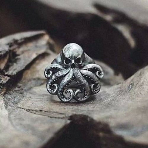 Anello uomo polpo - anello, teschio