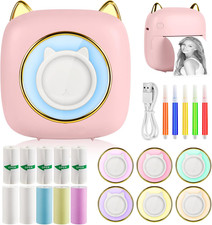 Mini Stampante Fotografica Termica, Istantanea Portatile Con LED Colorati, Bluet