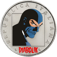 ITALIA TRITTICO MONETE FDC UNC 5 EURO DIABOLIK SERIE FUMETTI 2023 EVA KANT GINKO