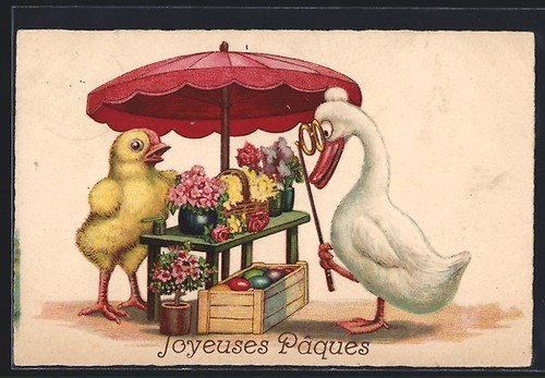 Cartolina pulcini pasquali