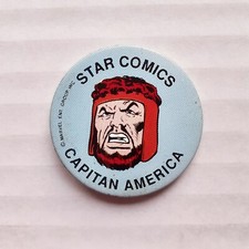 CAPITAN AMERICA SPILLA PINS ALLEGATA A UOMO RAGNO EDIZIONE STAR COMICS METALLO 