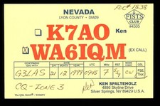 1 x QSL Card Radio USA K7AO