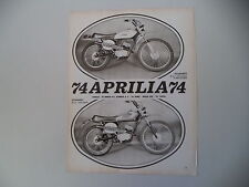 advertising Pubblicità 1974 MOTO APRILIA SCARABEO CROSS 50