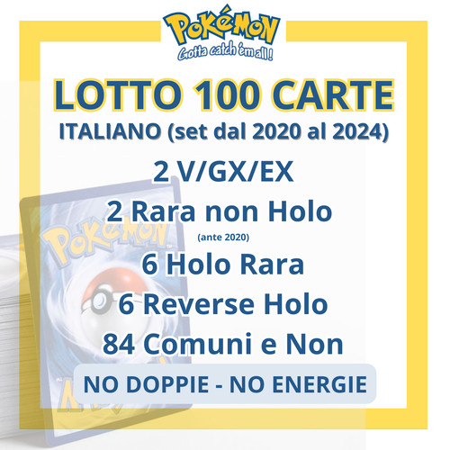 Lotto 100 carte pokemon - lotto,