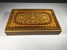 Scatola portagioie/lettere vintage artigianale in legno intarsiato italiano