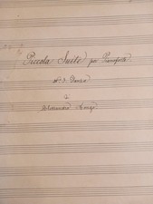  Spartito musicale manoscritto Alessandro Longo Piccola Suite Per Pianoforte N3 