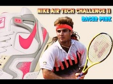 😎🥎 Nike Air Tech Challenge 2 Racer Rosa Uomo Taglia 11 FZ9033-100 Andre Agassi 