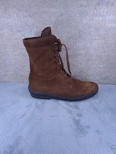 Walk Women's Ankle Boots Lace Up Closure Sz 38 Brown