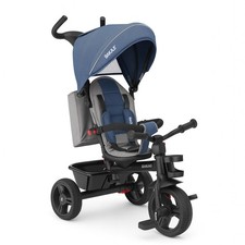 Triciclo Bambini 5in1 Sedile Girevole 360°, Cappottina, Pedali e Maniglione Blu
