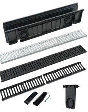 CANALETTA DI SCOLO ABS NERA CARRABILI CON GRIGLIA - TUTTE LE MISURE