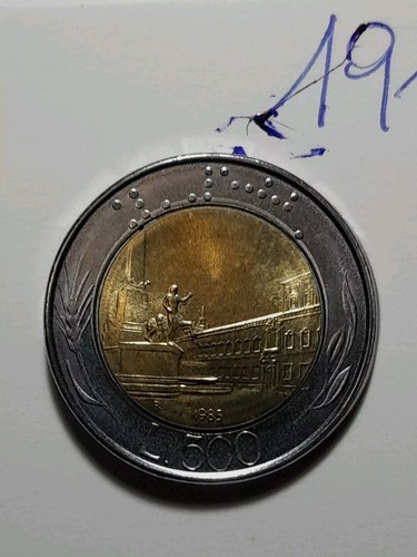 Italia repub 500 lire 1985 - repub.,