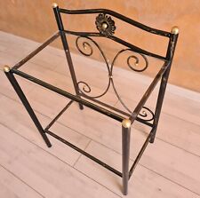 Comodino in ferro battuto Laura nero decorato oro