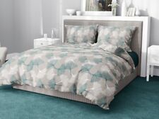 COMPLETO LENZUOLA FLANELLA GINKO FOGLIA VERDE LETTO FRANCESE MADE IN ITALY