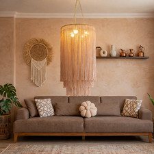 Lampadario con frange, lampada