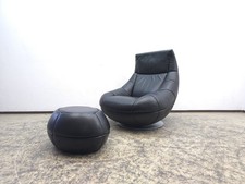 Poltrona De Sede ds 166 con sgabello black poltrona di design poltrona in pelle girevole