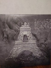 Eiffel Tower Canvas Black and