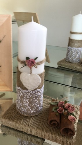 Candela decorata mano - candela,