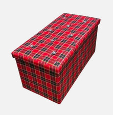 Pouf Panca in Velluto Tartan