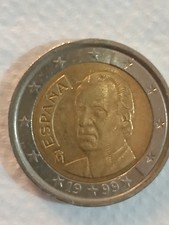 MONETA DA 2  EURO RARA ESPANA 1999 SPAGNA RE JUAN CARLOS REALE MONARCHIA