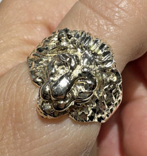 Anello Da Uomo Vintage Grande In Argento Sterling Con Testa Di Leone 3D Size 11
