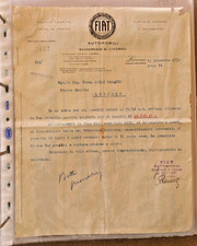 1930 Lettera Fiat Livorno Firma Ceriana a Comm Luigi Orlando c appone Provvedere