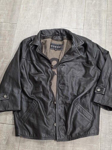 Cappotto pelle guess uomo 2xl - pelle,