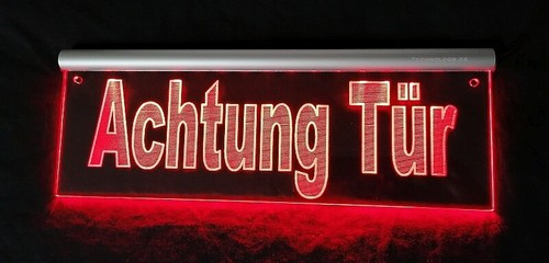 Targa luminosa led attenzione - targa,