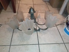 lampadario vetro decorato fiore barocco cristallo sabbiato floreale soggiorno 6 