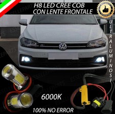 COPPIA LAMPADE FENDINEBBIA H8 LED CREE COB CANBUS VW POLO AW1 100% NO ERROR