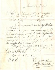 1818 GENOVA Tommaso SOMMA marchese di CIRCELLO riceve bulbi di fiori per nave
