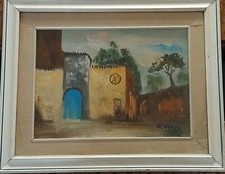 Olio tela del pittore - su,