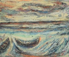 Paesaggio marino dipinto a