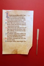 Pergamena Pagina di Antifonale Canti Religiosi Capilettera XV° Sec. da Legatura