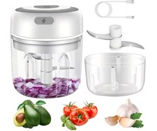 Mixer Tritatutto Elettrico, Doppia Lama acciaio Inox, Trita Verdure Cucina Casa