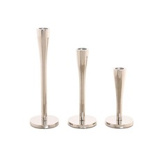 Candelabro Home ESPRIT Argentato Alluminio Moderno 7,5 x 7,5 x 25 cm [3 Unità